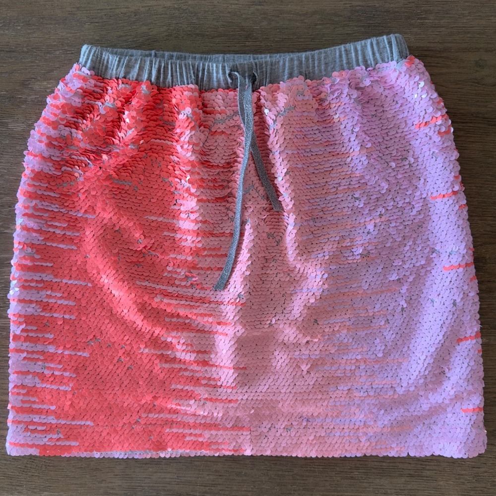 Rockets of Awesome Cute‎ Pink Flip Sequin Mini Skirt-Lined w/ Soft Jersey-Sz 12
